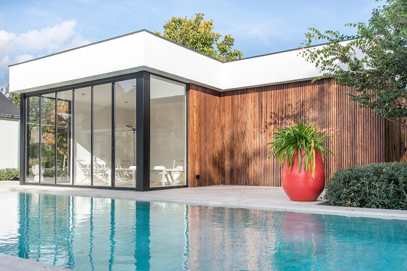 Foto van Felke | Houten bijgebouw, poolhouse, tuinhuis, carport, tuinberging